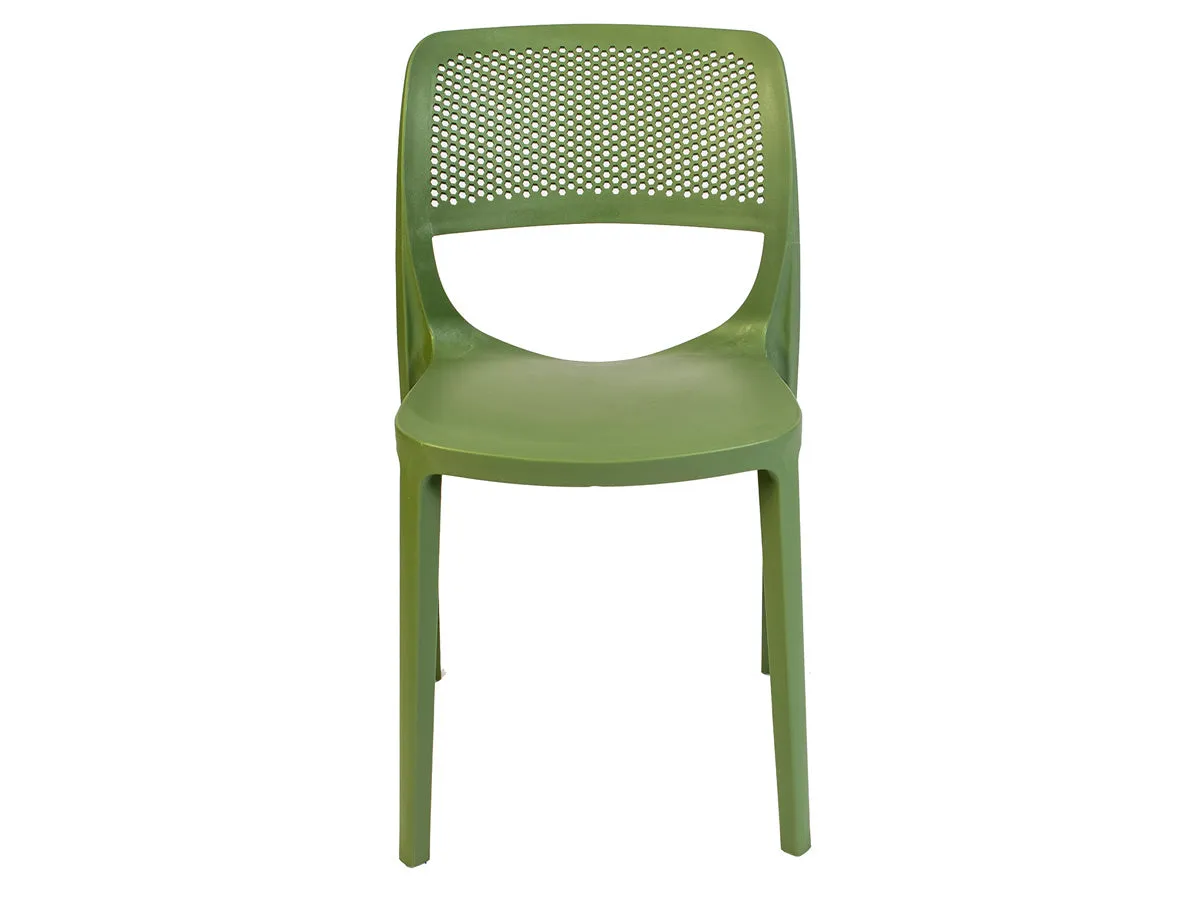 Mila Set of 2 Stackable Side Chair-Green