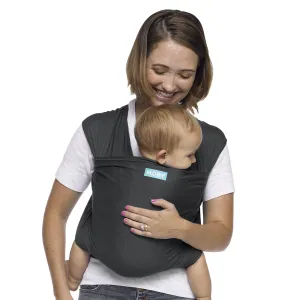 Moby Baby Wrap Carrier Evolution for Newborns to Toddlers (8-33lbs), Infant Sling Carrier, Lightweight & Hands Free Design, Adjustable for All Body Types, Baby Registry Gift (Charcoal)