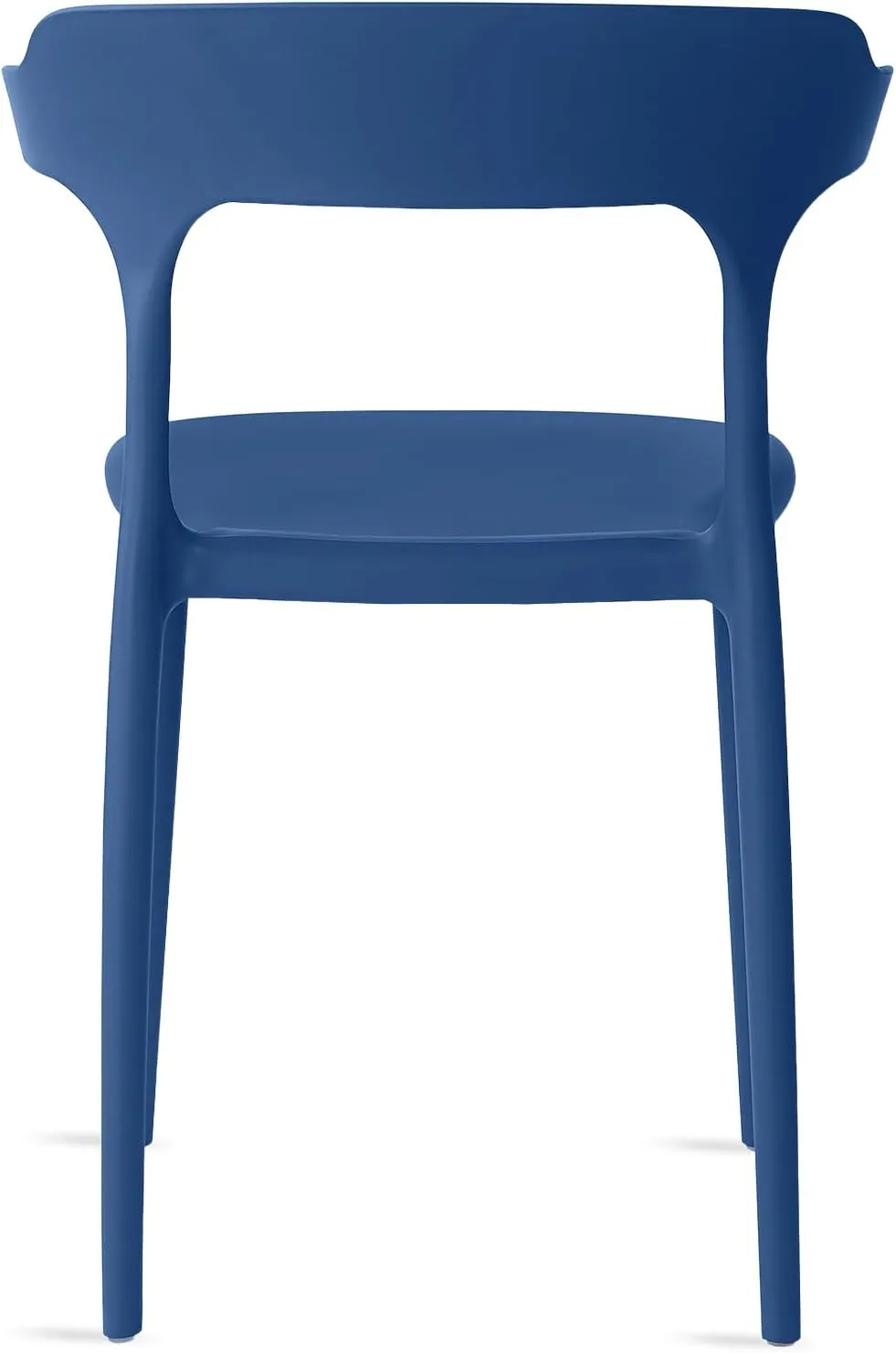 Modern Stackable Dining Chair Set, No Assembly, Plastic Chair, Patio Chair, Suitable for Indoor and Outdoor Cafes and Restaurants, Set of 4 (Cobalt Blue)