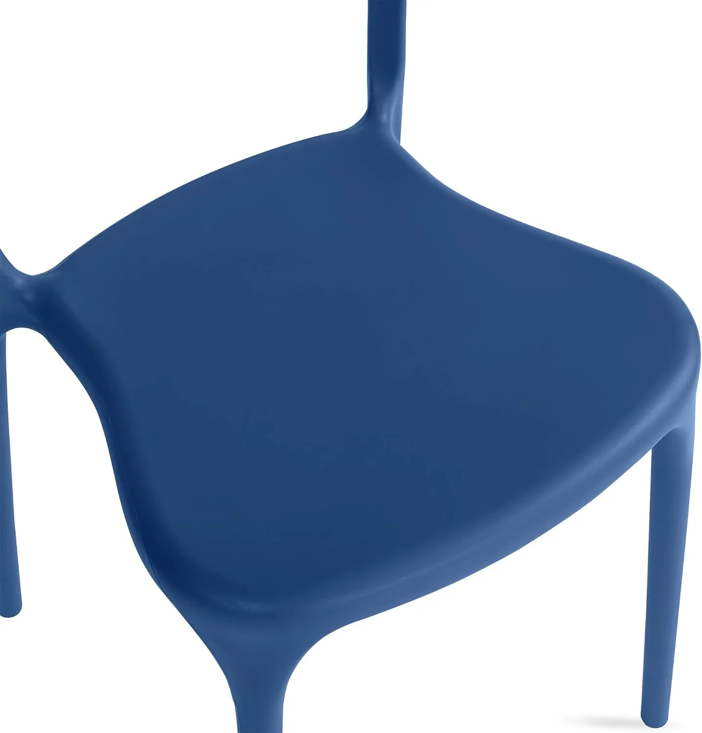 Modern Stackable Dining Chair Set, No Assembly, Plastic Chair, Patio Chair, Suitable for Indoor and Outdoor Cafes and Restaurants, Set of 4 (Cobalt Blue)