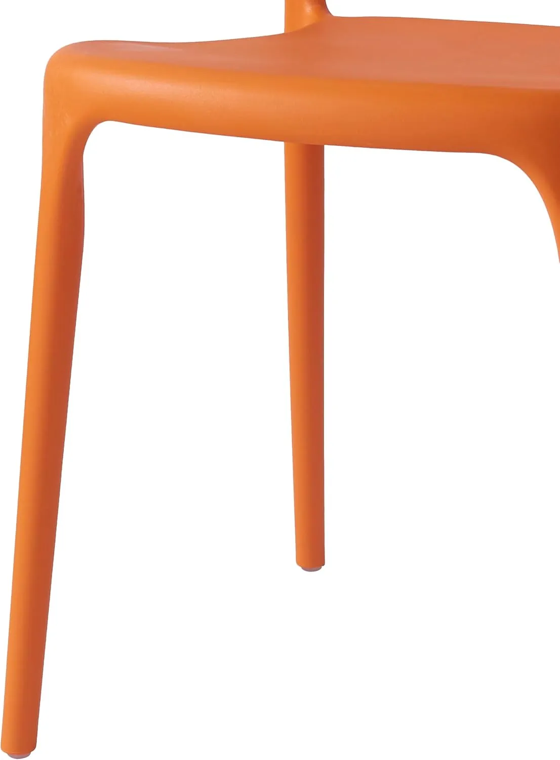 Modern Stackable Dining Chair Set, No Assembly, Plastic Chair, Patio Chair, Suitable for Indoor and Outdoor Cafes and Restaurants, Set of 4 (Orange)