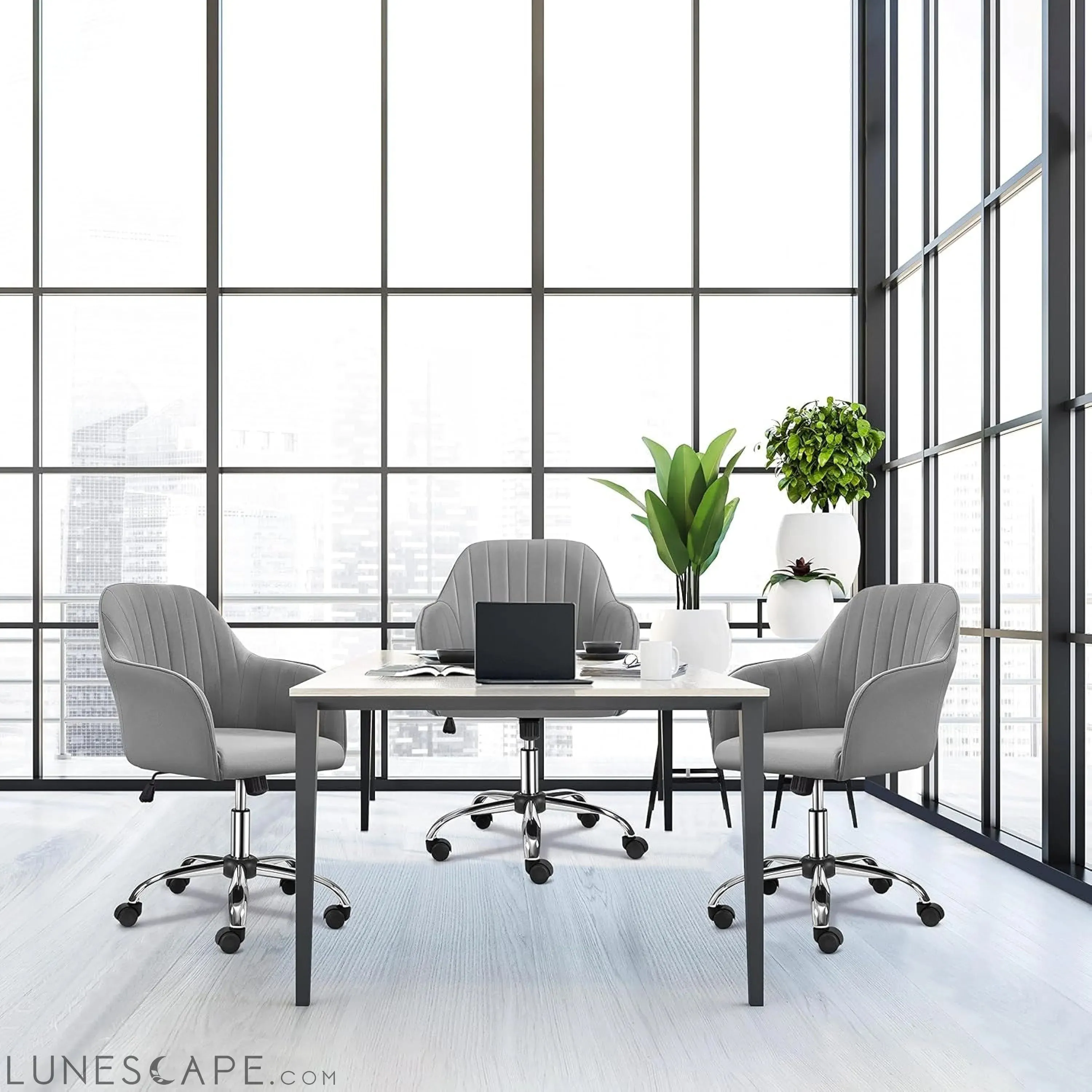 Modern Velvet Desk Chair Vanity Chair Height-Adjustable Swivel