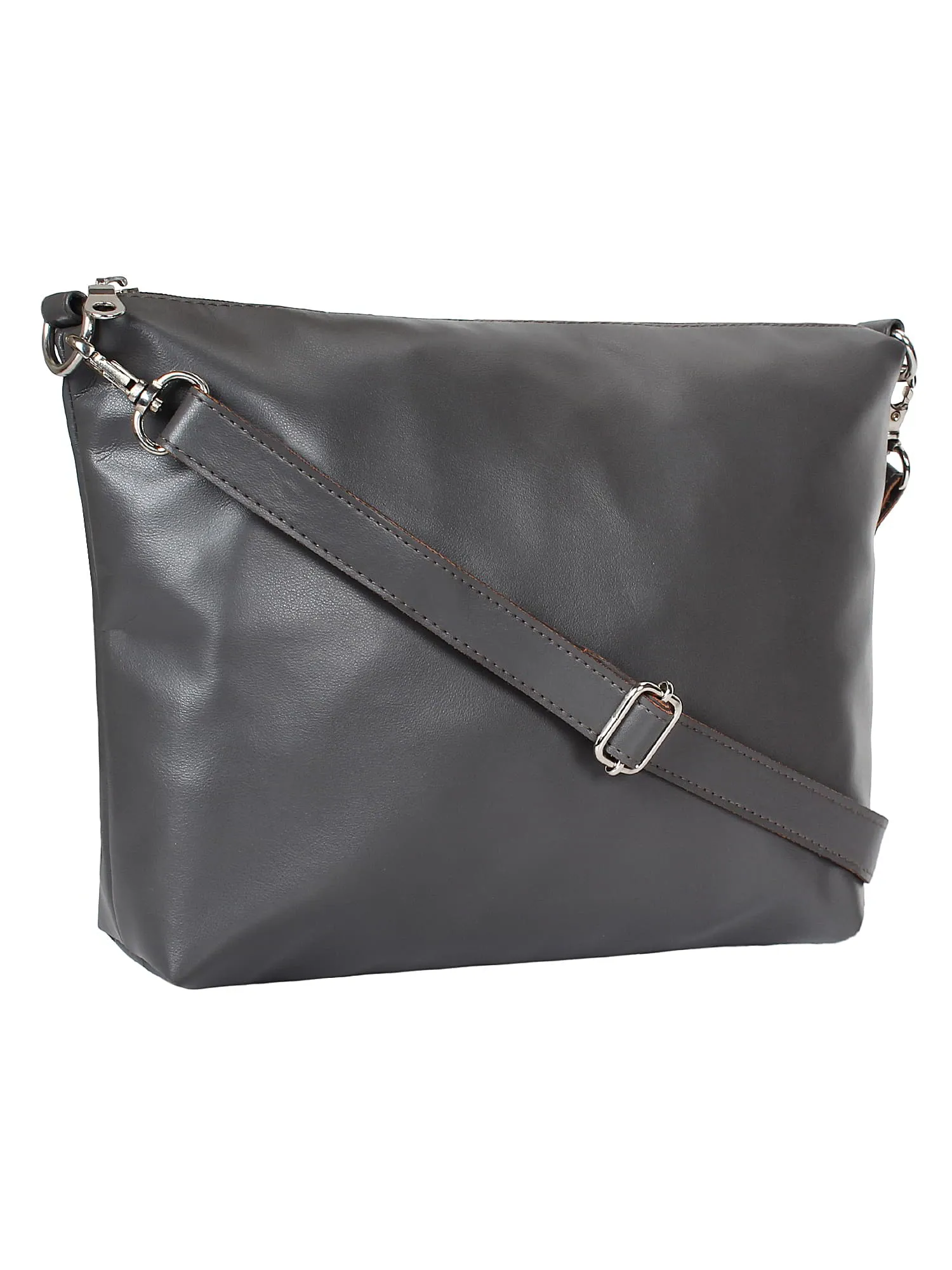 Modish Grey Leatherette Sling Bag