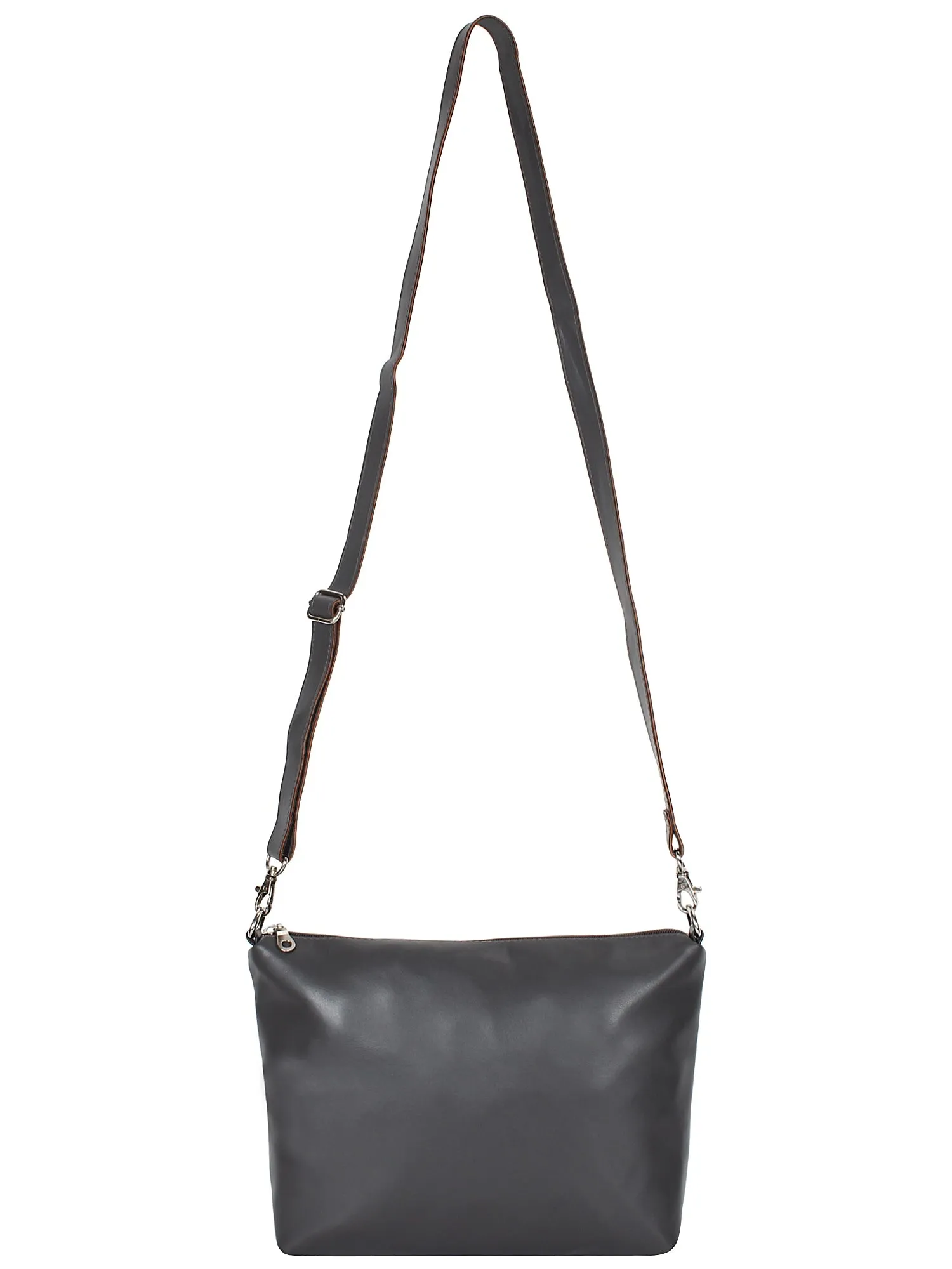 Modish Grey Leatherette Sling Bag
