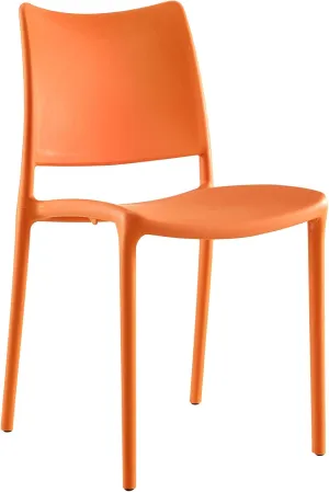 Modway EEI-1703 MO- Hipster Contemporary Modern Molded Plastic Stacking, Dining Chair, Orange