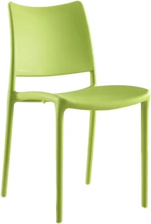 Modway Hipster Contemporary Modern Molded Plastic Stacking Dining Chair in Green