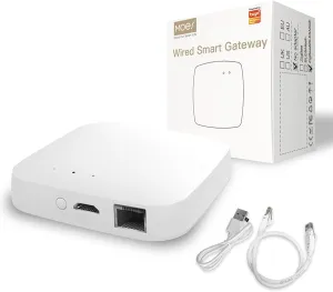 MOES ZigBee 3.0 & Bluetooth & Mesh Hub Only Support Tuya Device Work with Smart Life App, Intelligent Bridge Wired Smart Home Gateway Voice Control via Alexa, Google Home, 2.4GHz WiFi