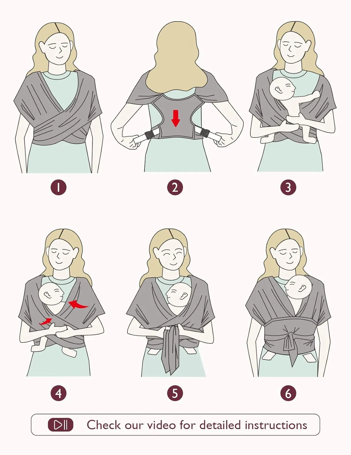Momcozy Adjustable Buckle Baby Wrap Carrier Cooling Air-Mesh, Easy to Wear Baby Carrier Sling, Baby Carriers Newborn to Toddler 8-35lbs, Suit for Waist 27-47inch,Grey Green