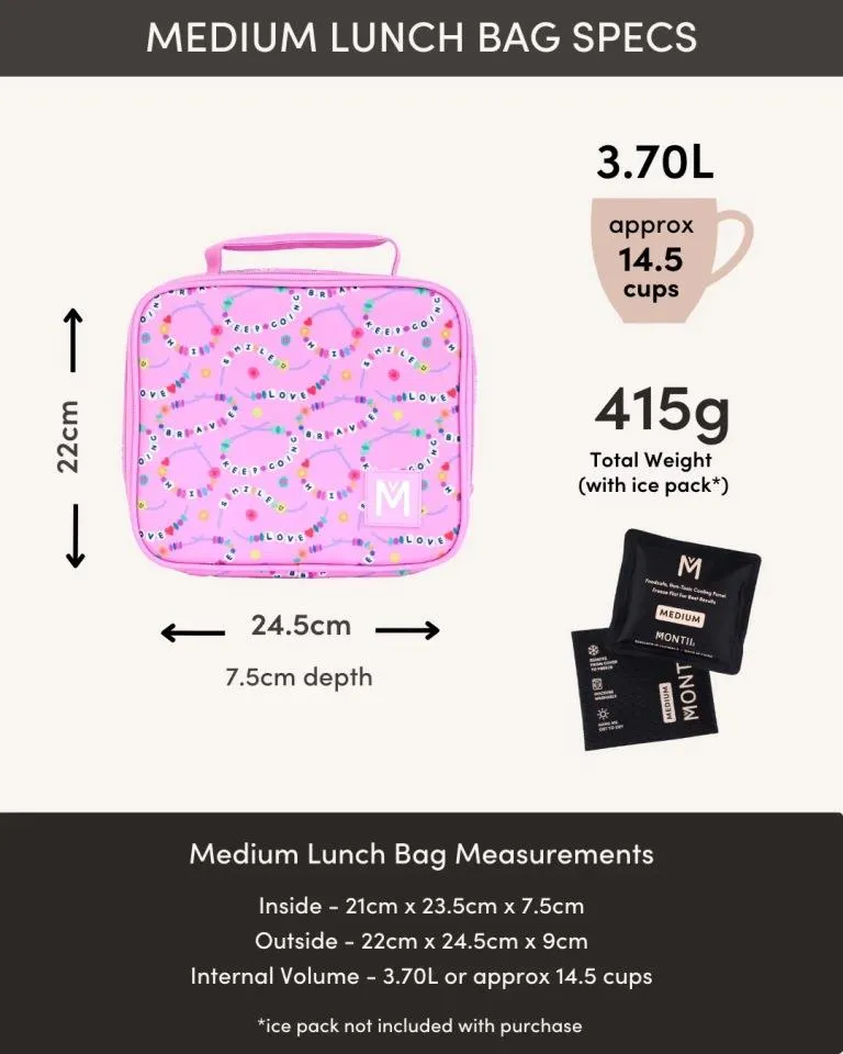 MontiiCo medium insulated lunch bag - rainbow roller
