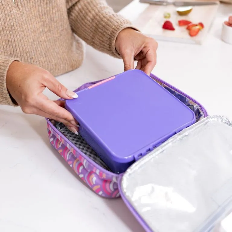 MontiiCo medium insulated lunch bag - rainbow roller