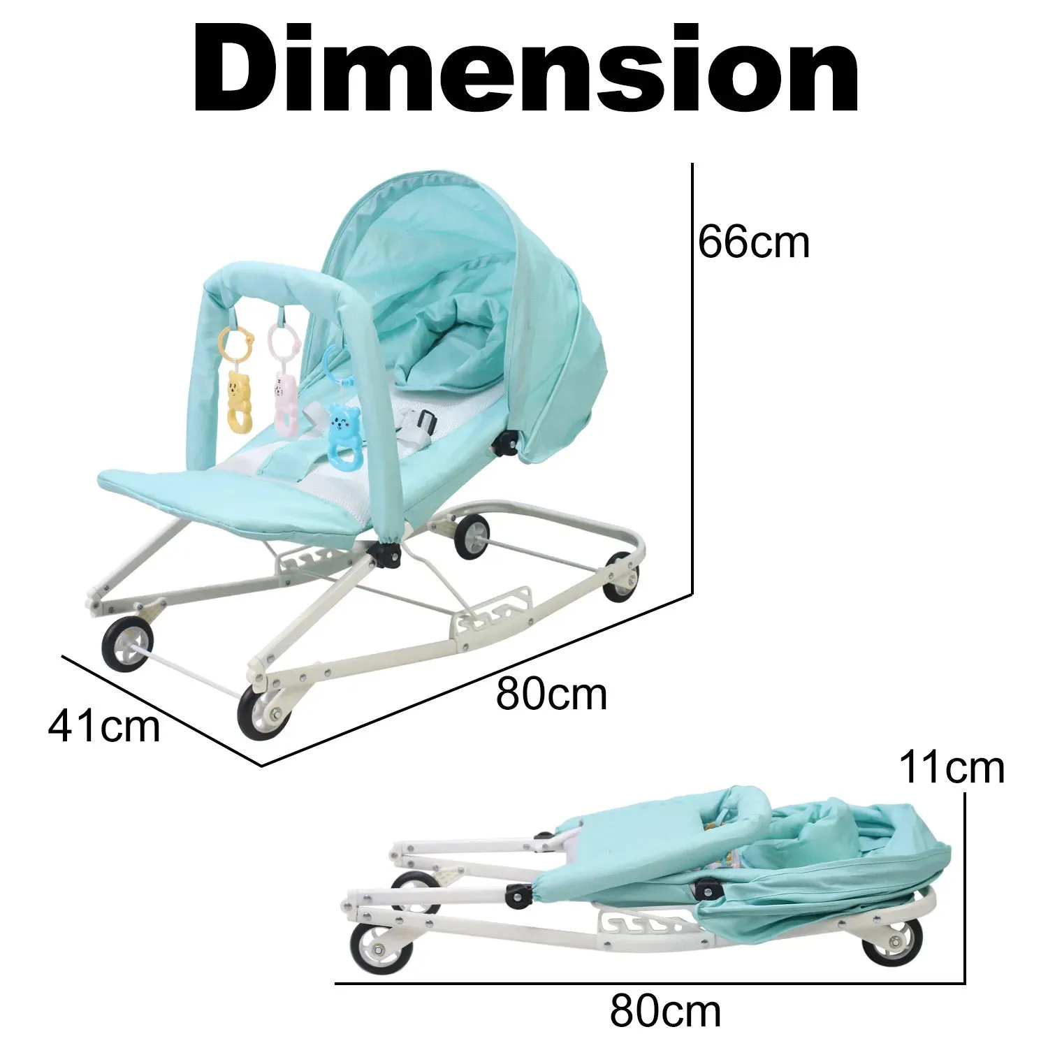 Multifunction Baby Rocking Chair | Adjustable | Wheels | Toys