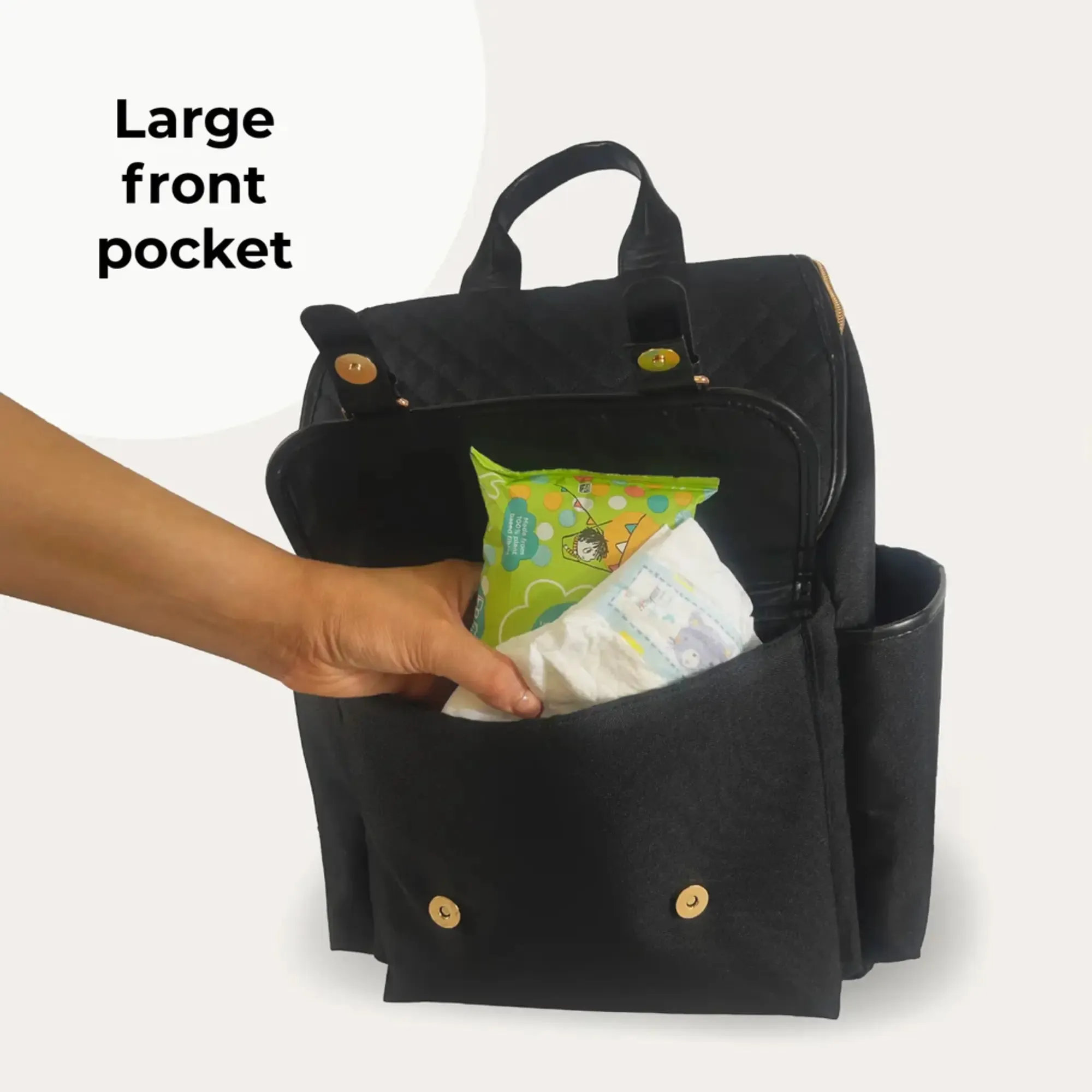 My Babiie Backpack Changing Bag - Black Quilted