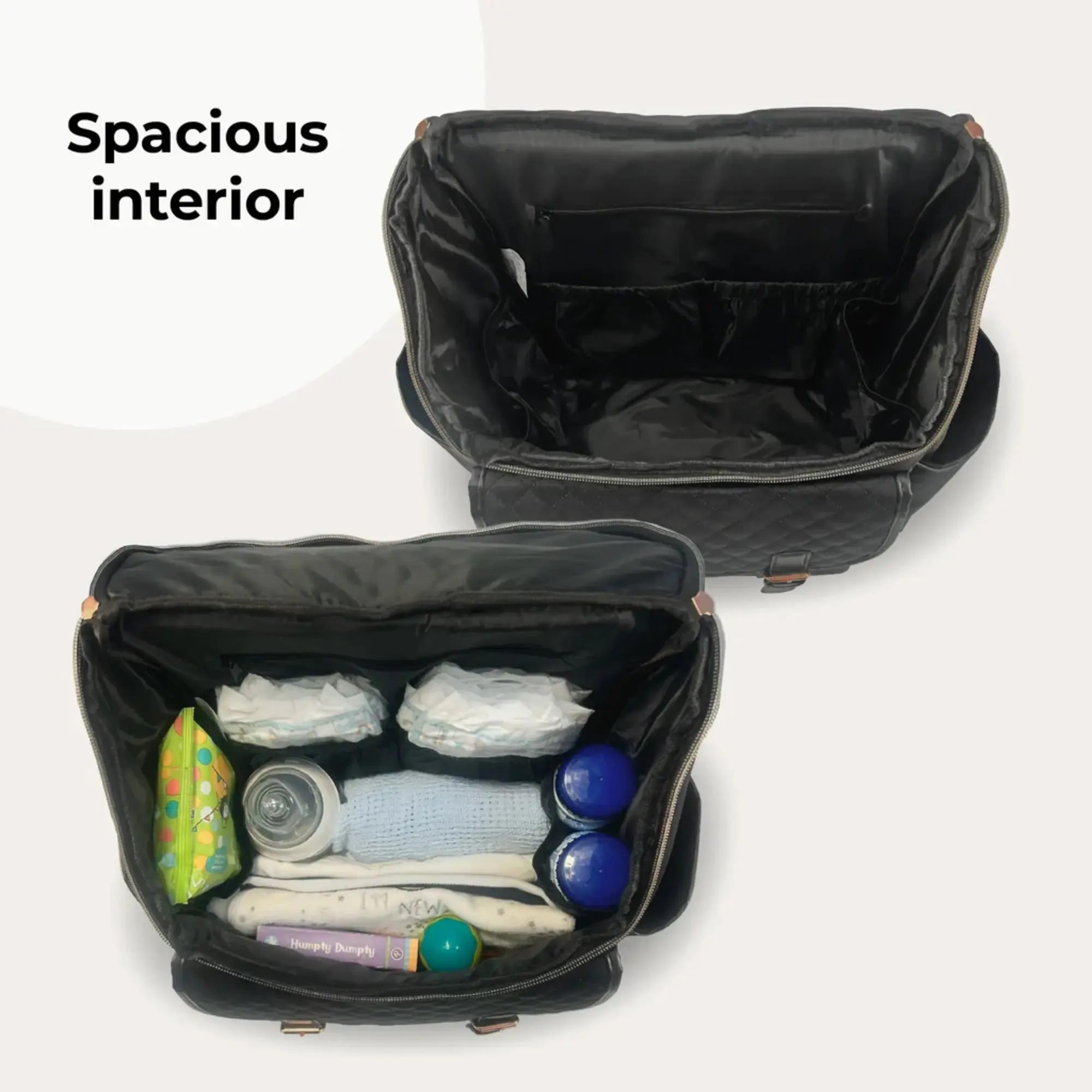 My Babiie Backpack Changing Bag - Black Quilted
