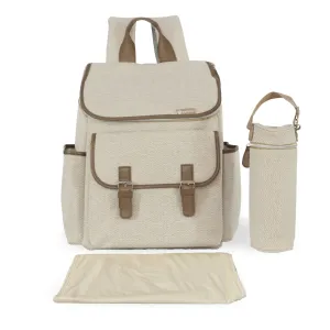 My Babiie  Backpack Changing Bag - Oatmeal Herringbone