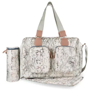 My Babiie Deluxe Changing Bag - Metallic Rose Gold Marble
