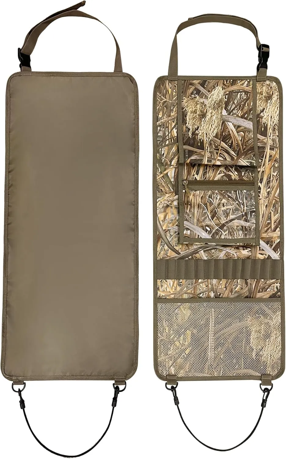 MYDAYS 2 Pack Seat Back Gun Rack, Camo Front Seat Gun Organizer with Bullet Pocket Vehicle Gun Holder for Hunting Rifles/Shotguns