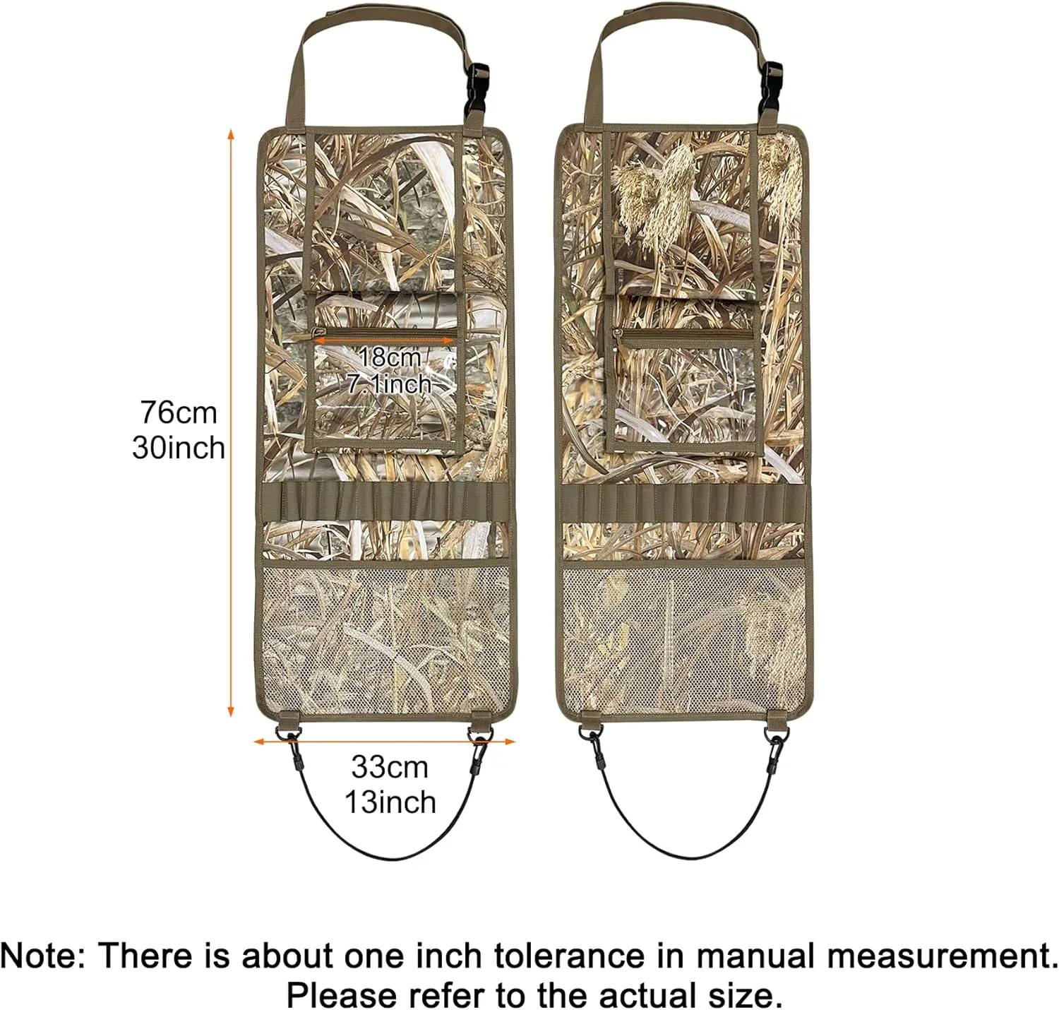 MYDAYS 2 Pack Seat Back Gun Rack, Camo Front Seat Gun Organizer with Bullet Pocket Vehicle Gun Holder for Hunting Rifles/Shotguns