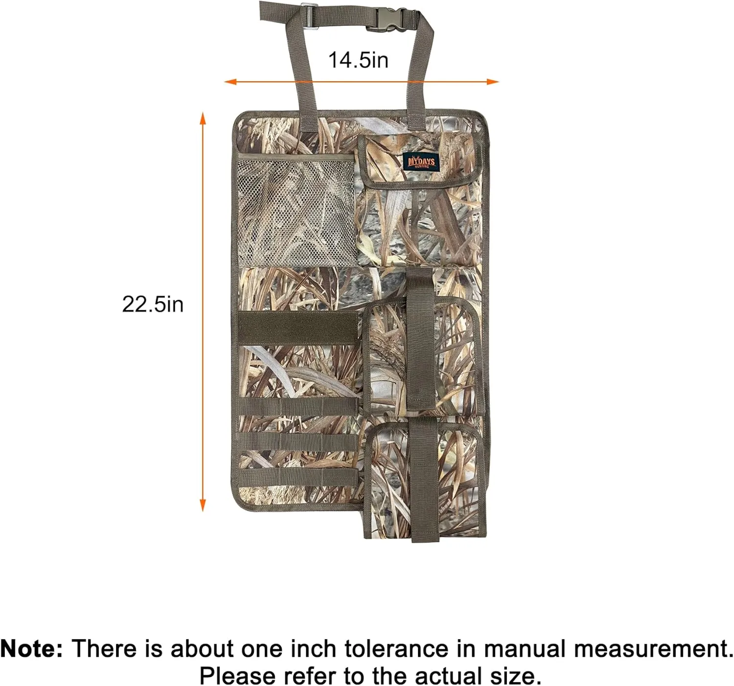 MYDAYS 2 Pack Tactical Seat Back & Front Seat Gun Organizer with Molle Panel Vehicle Gun Holders for Hunting Rifles & Shotguns (Camo)