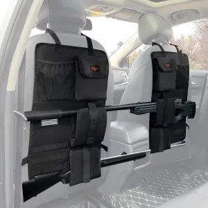 MYDAYS 2 Pack Tactical Seat Back Gun Rack, Camo Front Seat Gun Organizer with Molle Panel Vehicle Gun Holder for Hunting Rifles/Shotguns (Camo)