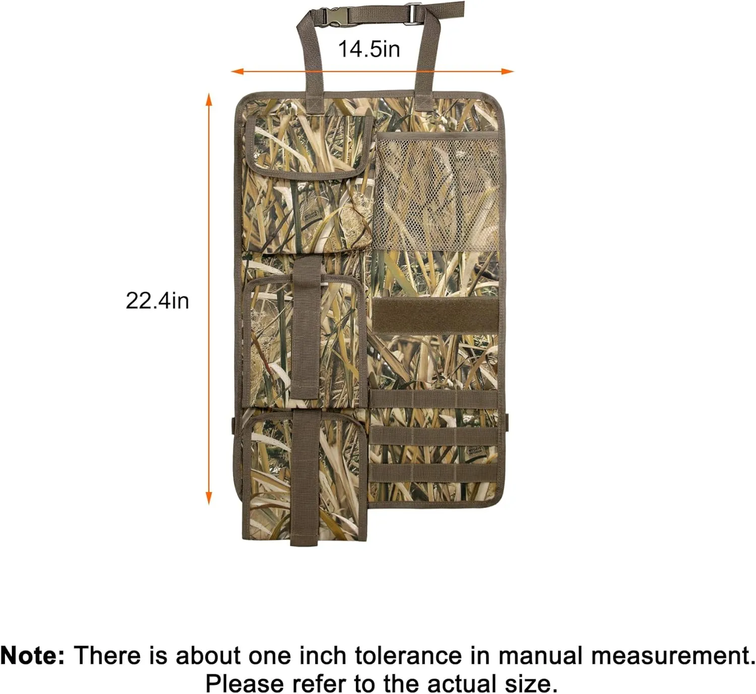 MYDAYS 2 Pack Tactical Seat Back Gun Rack, Camo Front Seat Organizer with MOLLE Panel Vehicle Gun Holder, Hunting Rifle/Shotgun (Camo1)