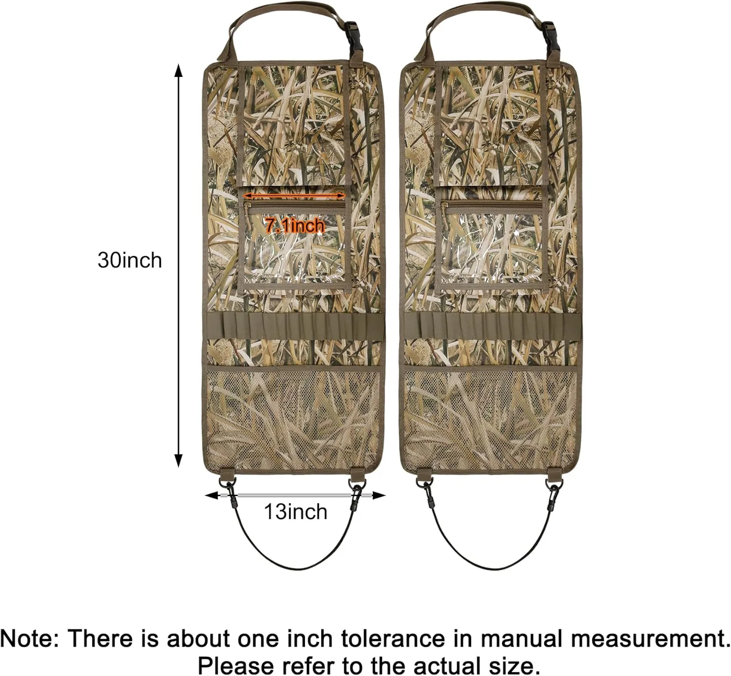 MYDAYS 2 Pack Tactical Seat Back Gun Rack, Camo Front Seat Organizer With Molle Panel Vehicle Holder for Hunting Rifles/Shotguns (Camo2)