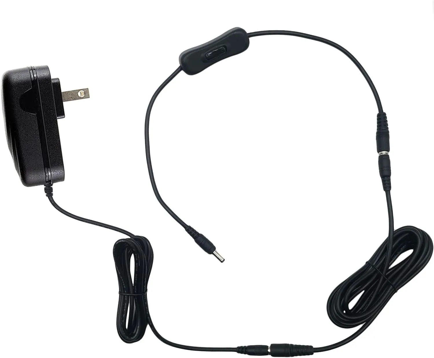 MyVolts 12V Power Supply Adaptor Compatible with Harley Benton PowerPlant ISO-5 Pro Multi-Power Adapter for Effect Pedals - US Plug with Extension and ON/Off Switch