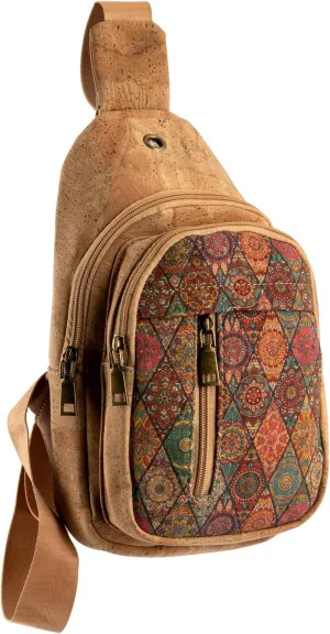 Natural Cork Women's Chest Sling Bag | Stylish Crossbody Travel Bag for Women with Broad Strap | Multi-Purpose Bag for Girls & Women, Multicolour, suitable