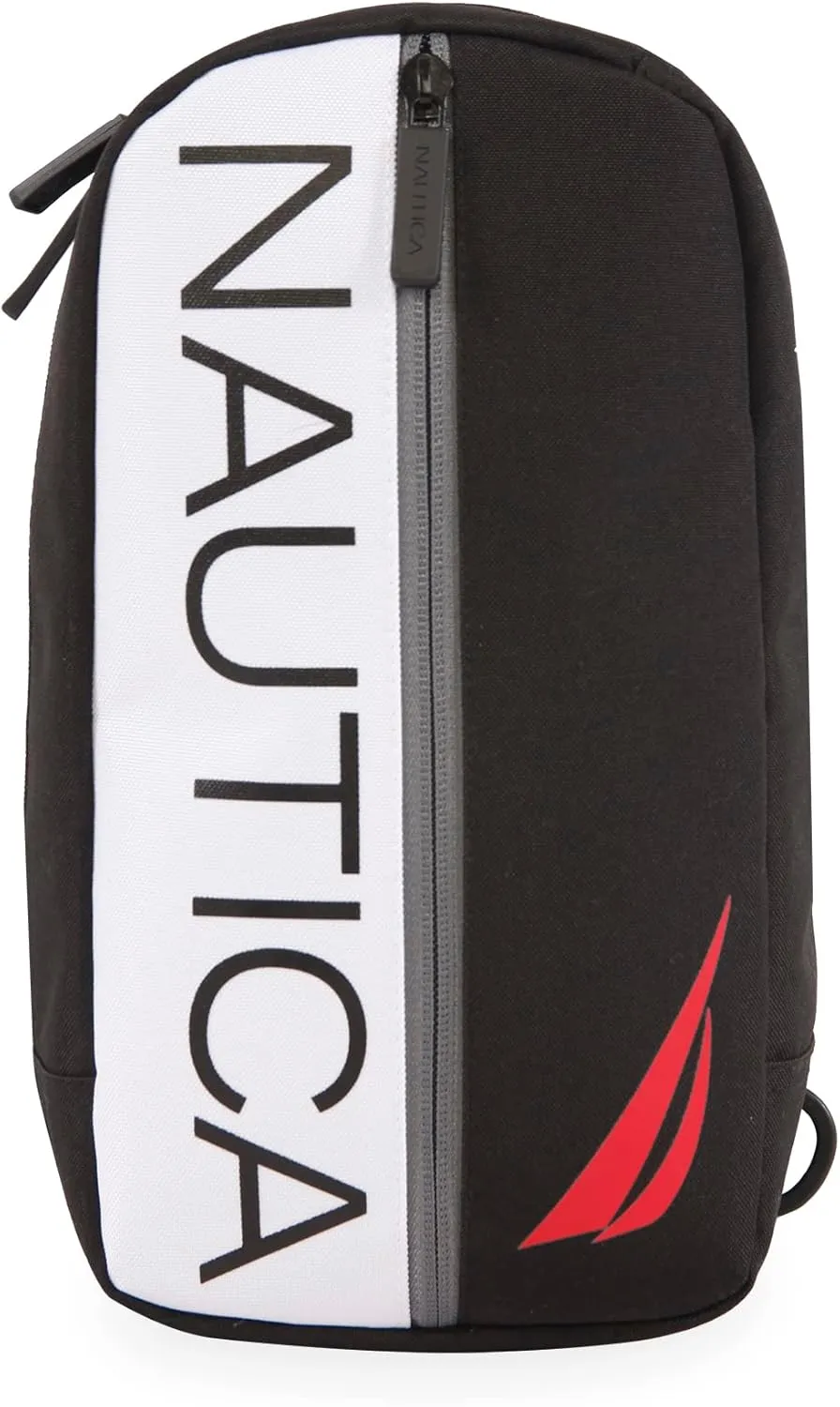 NAUTICA Unisex's Sling Shoulder Bag, Black White