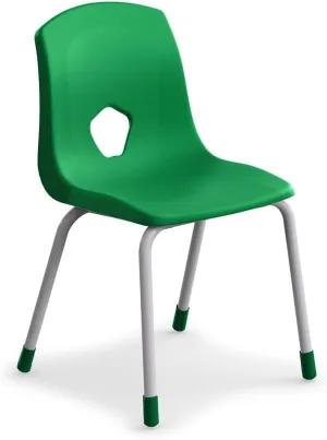NBF Curriculum Student Chair for Classroom - Plastic Stackable Chairs with Powder Coated Steel Legs - Kindergarten Kid School Desk Chair - Classroom Seating Chairs for Students - (14" H, Green)