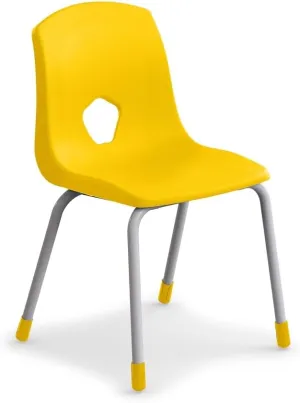 NBF Curriculum Student Chair for Classroom - Plastic Stackable Chairs with Powder Coated Steel Legs - Kindergarten Kid School Desk Chair - Classroom Seating Chairs for Students - (14" H, Yellow)