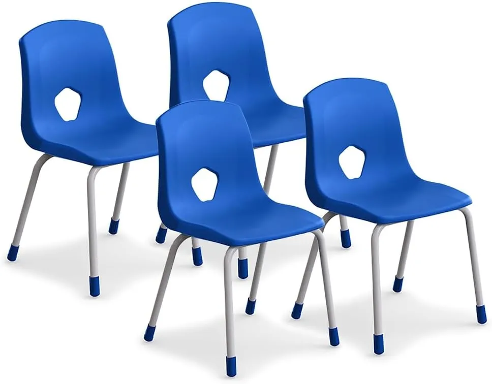 nbf signature series Curriculum Student Chair 18" H Blue | Stackable Plastic Classroom Chairs for Students, Ideal for Weight Capacity and Versatile Seating Solutions