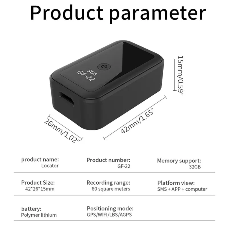New GF22 Car GPS Tracker Strong Magnetic Small Location Tracking Device