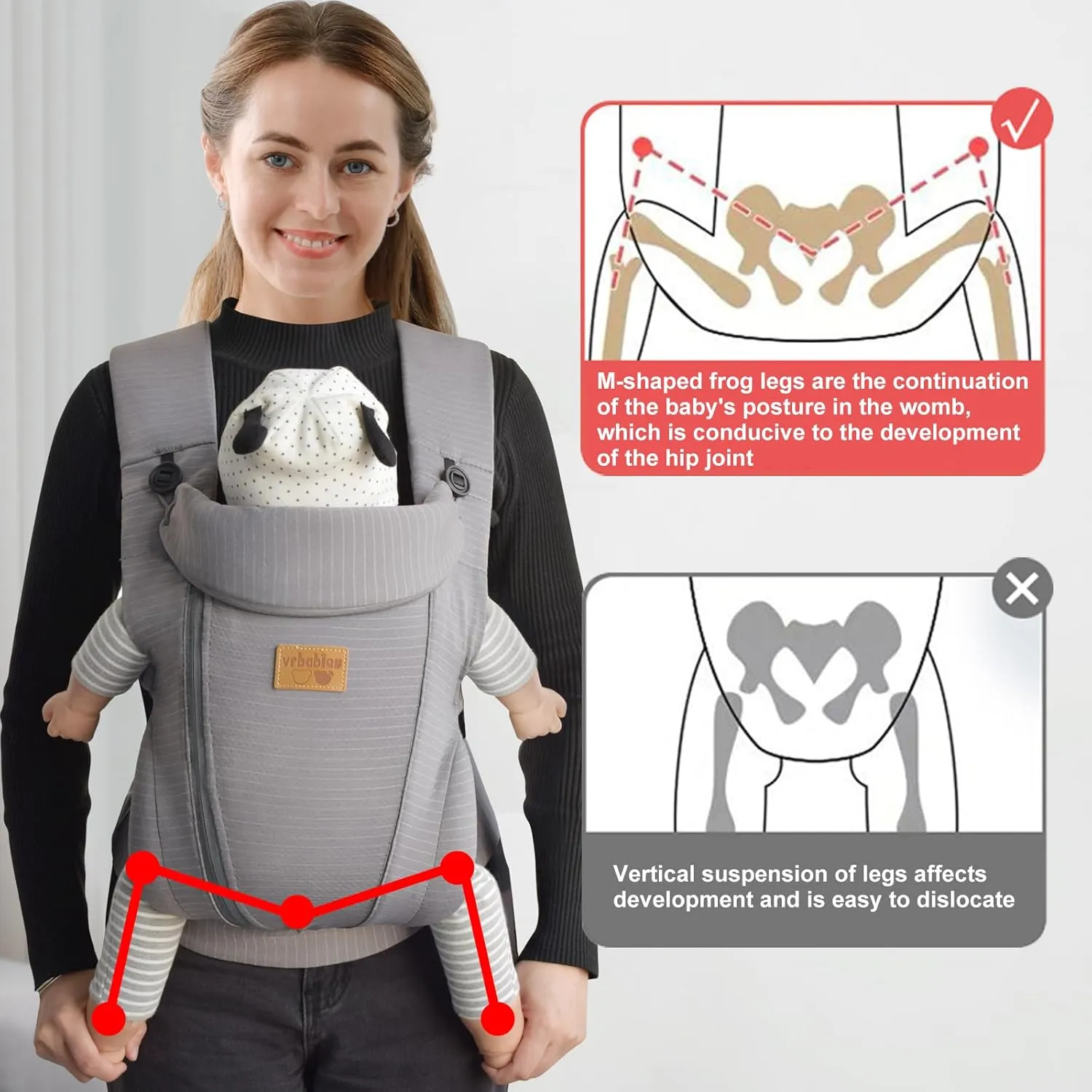 New Upgrade Ergonomic Baby Carrier Newborn Toddler Wrap Carrier,Hands Free Baby Sitting Support Sling,Breathable,Perfect for Infants/Chest Sling for Babies Shower Gift(Dark Grey)