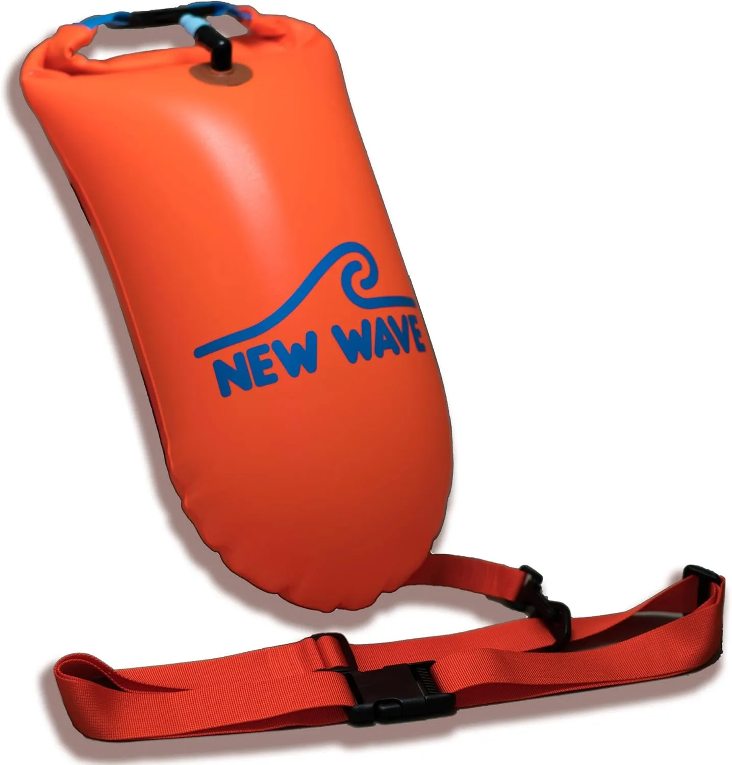 New Wave Swim Buoy for Open Water Swimmers and Triathletes - Light and Visible Float for Safe Training and Racing - Nylon TPU