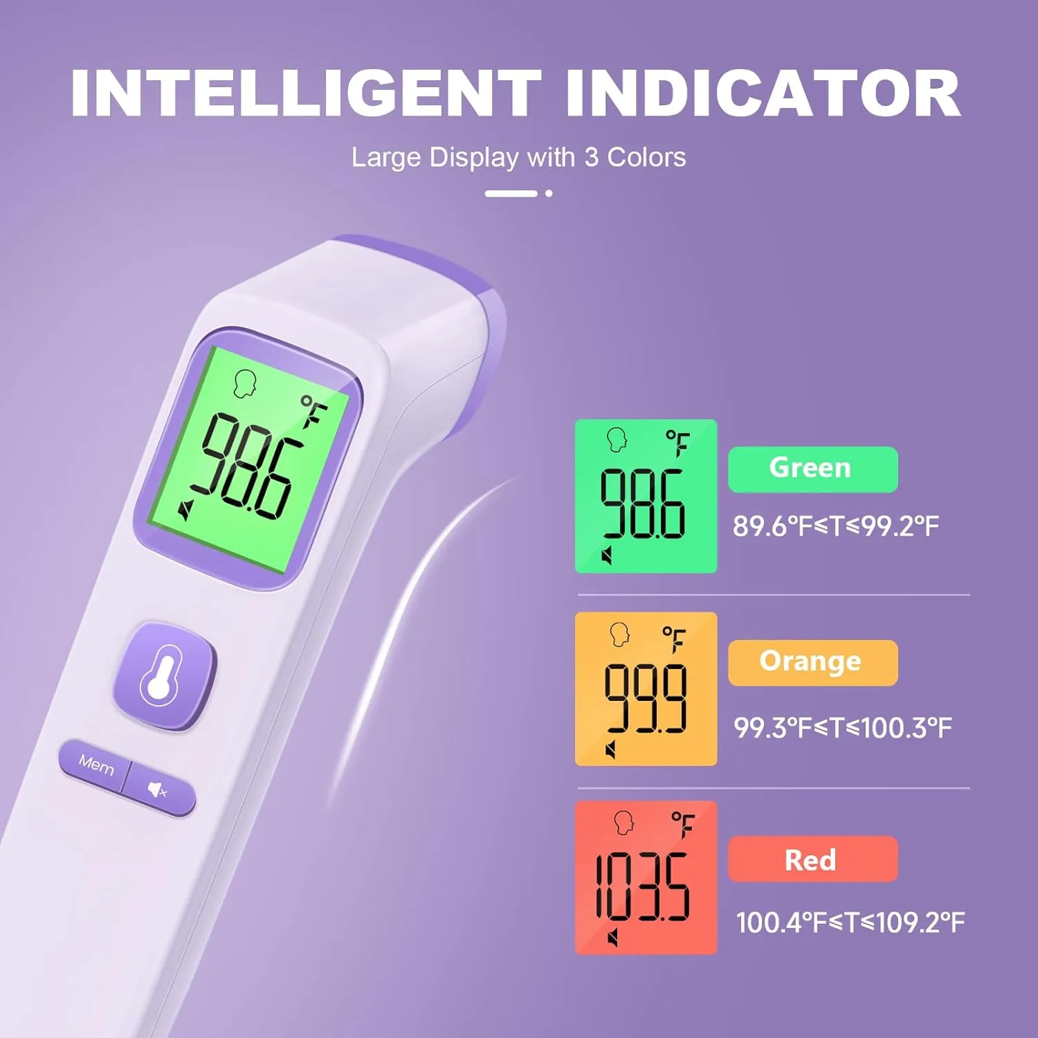 No-Touch Thermometer for Adults and Kids, Digital Accurate Baby Thermometer with Fever Alarm, 1 Second Fast Result, FSA HSA Eligible, Easy to use, 2 in 1 Mode (Purple)