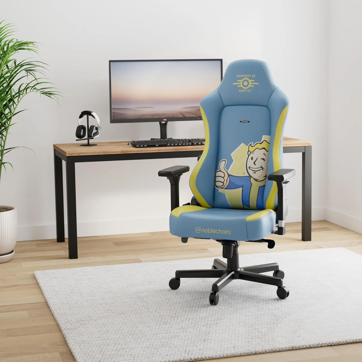 noblechairs Hero Gaming Chair/Office Chair with Lumbar Support, PU Faux Leather, Fallout Vault-Tec Edition