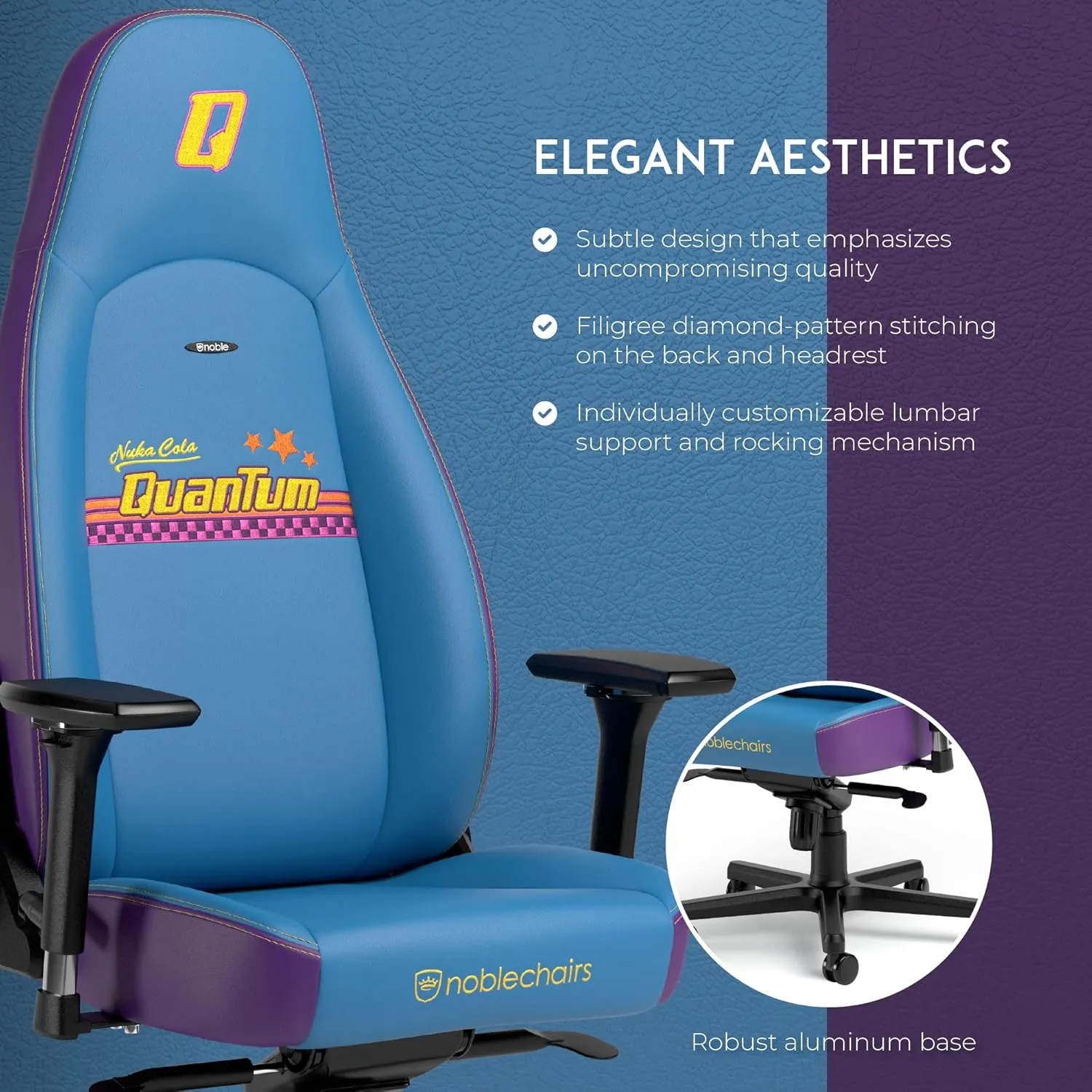 noblechairs ICON Gaming Chair and Office Chair with Lumbar Support, Fallout Nuka-Cola Quantum Edition