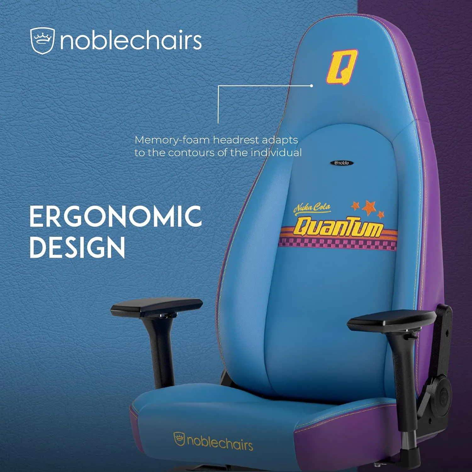 noblechairs ICON Gaming Chair and Office Chair with Lumbar Support, Fallout Nuka-Cola Quantum Edition