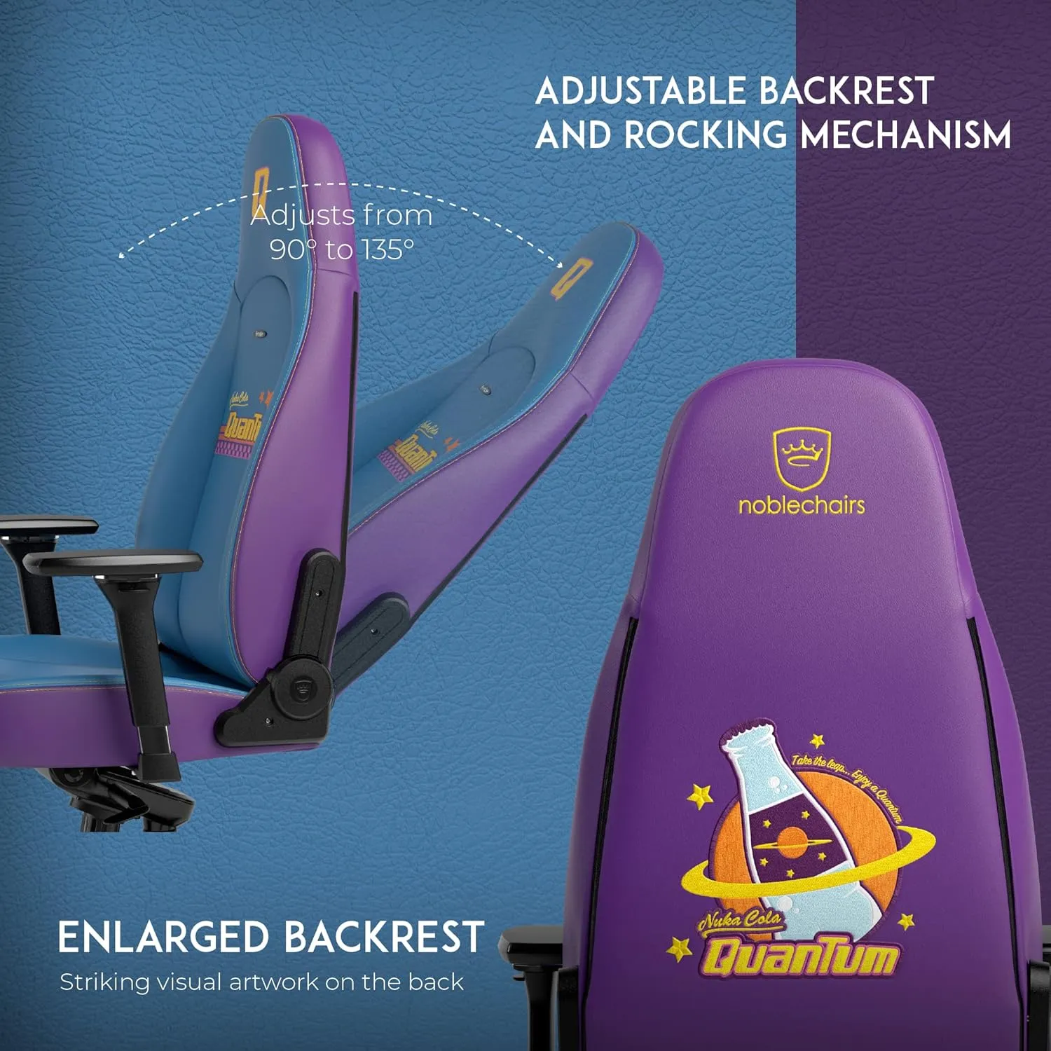 noblechairs ICON Gaming Chair and Office Chair with Lumbar Support, Fallout Nuka-Cola Quantum Edition