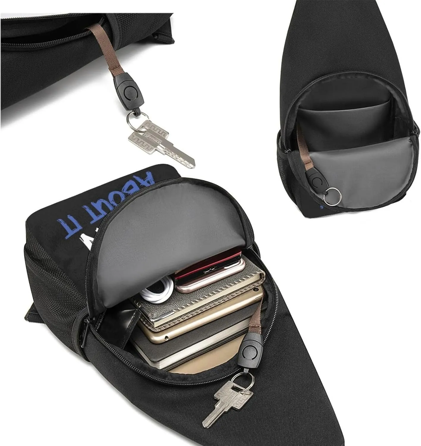 Nothing Down About It Down Syndrome Awareness Sling Bag Crossbody Backpack Shoulder Casual Daypack Bags for Men Women