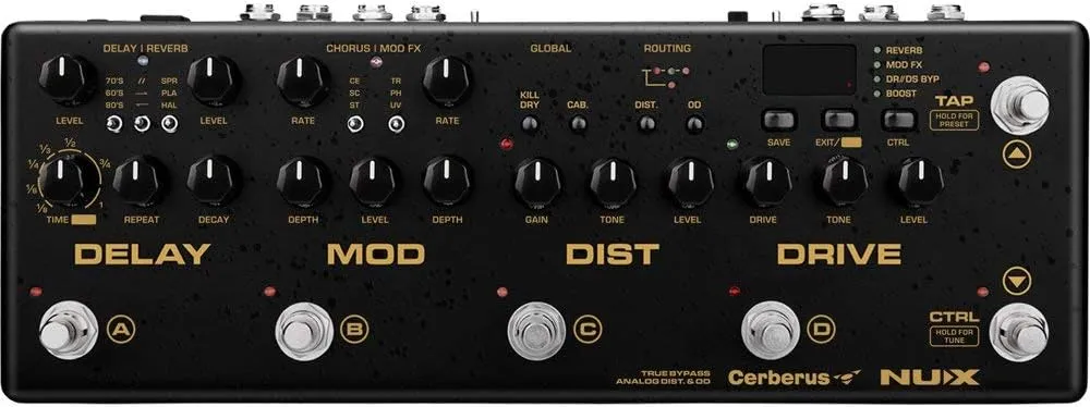 NUX Cerberus Multi-function Guitar Effect Pedal Inside Routing IR Loader Analog Overdrive Distortion Digital Delay Modulation Effects