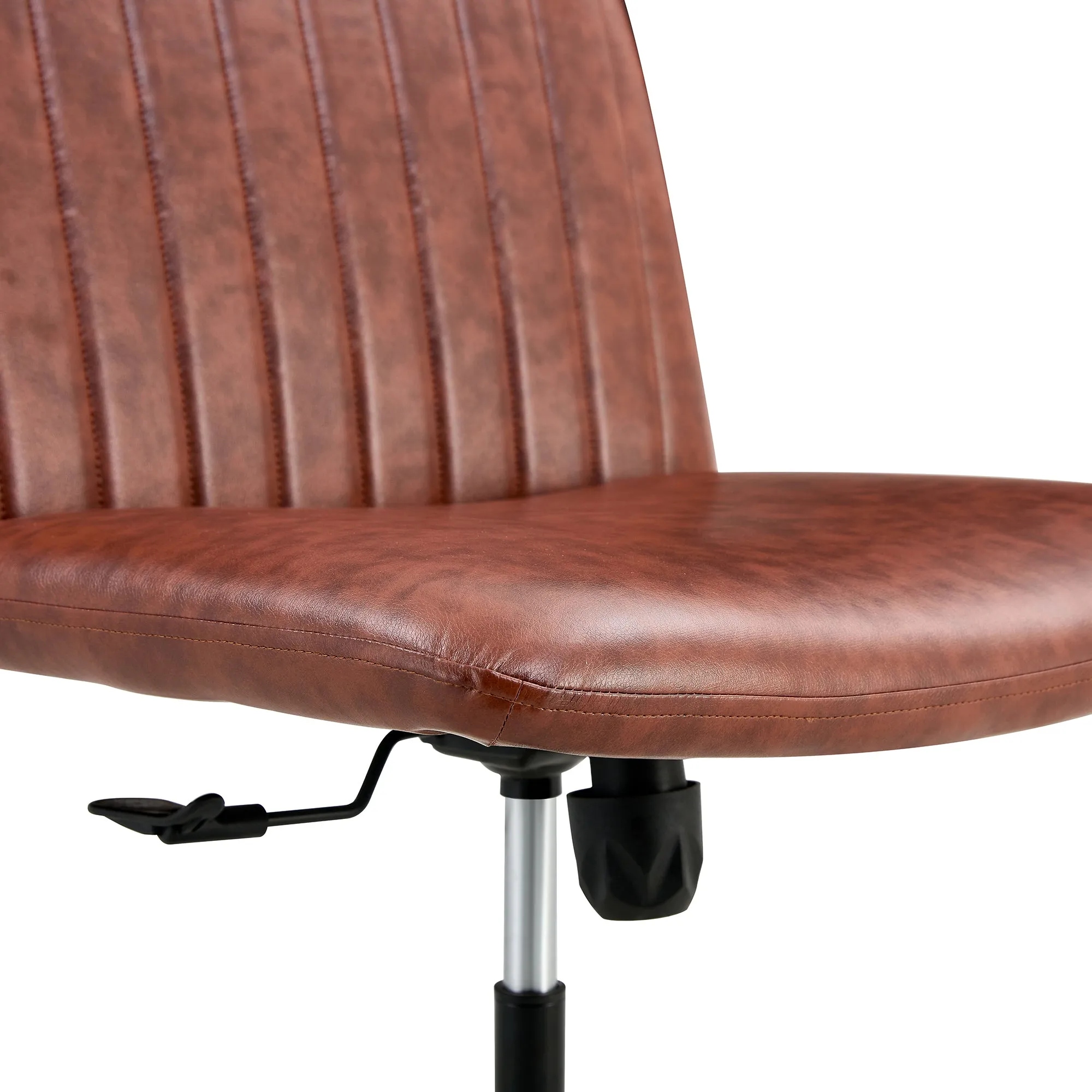 Office Chair Brown Adjustable 360 °Swivel Cushion With Black Foot - Brown