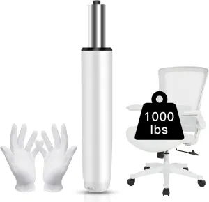 Office Chair Cylinder Replacement,Heavy Duty Gas Lift Cylinder for Office Desk Chairs/Gaming Chair,Gas Lift Hydraulic/Pneumatic Piston, Universal Size (Premium White)