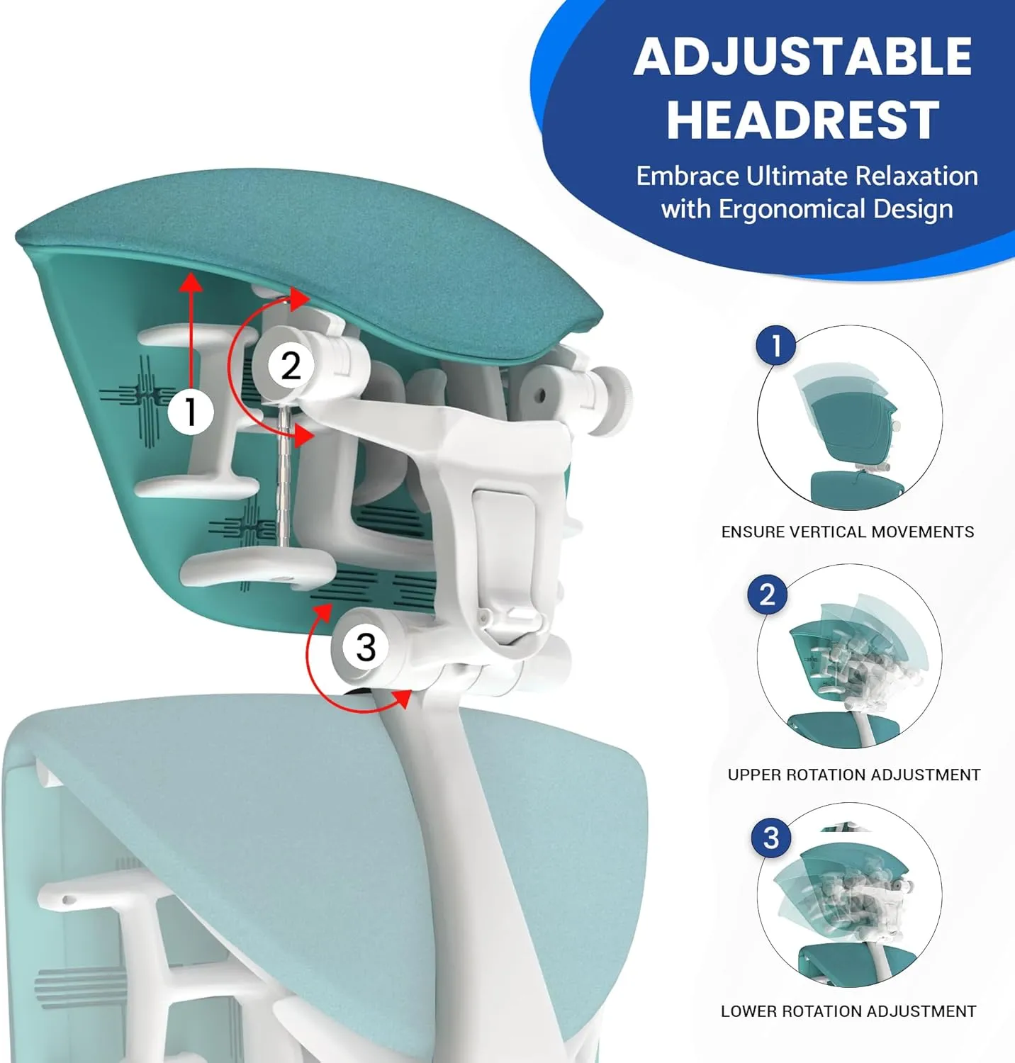OFFICE LOGIX SHOP Embody Headrest Compatible with Herman Miller Embody Chair (Galaxy Fabric/White Frame)