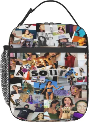 Olivia Songwriter Actress Rodrigo Cute Leakproof Tote Lunch Box Bag Beach Fishing Lunch Bag with Pocket for Women