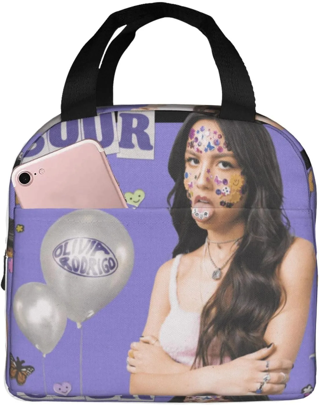 Olivia Songwriter Actress Rodrigo Hiking Leakproof Tote Lunch Box Bag Picnic Leakproof Tote Womens Lunch Bag for Men