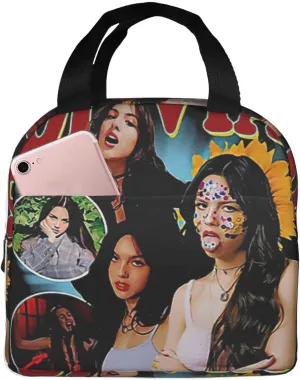Olivia Songwriter Actress Rodrigo Portable Leakproof Tote Lunch Box Bag Travel Lunch Tote Womens Lunch Bag for Women