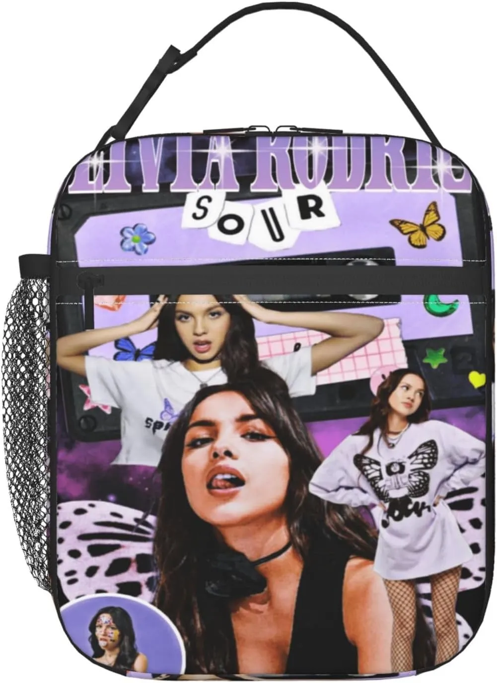 Olivia Songwriter Actress Rodrigo Waterproof Leakproof Tote Lunch Box Bag Hiking Lunch Bag with Pocket Adult Lunch Bag for Men