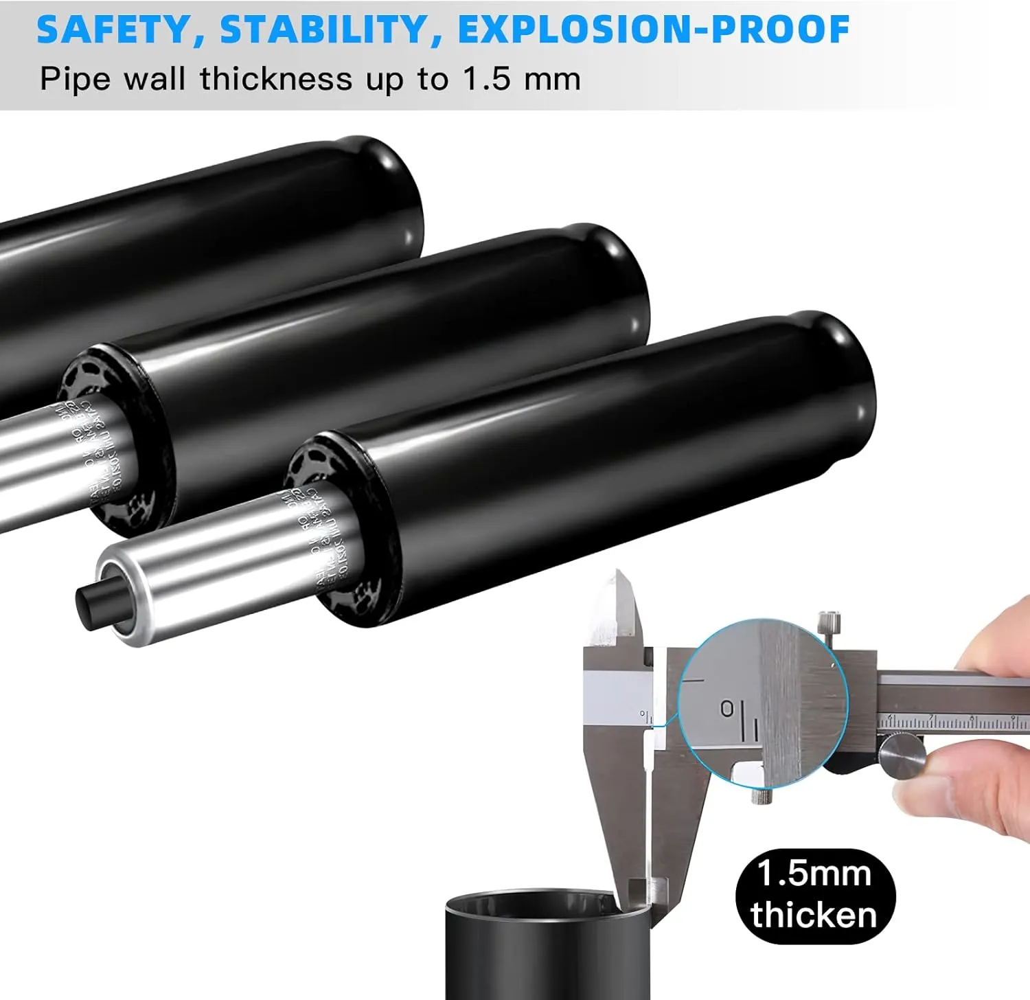 Omyoffice Adjustable Gas Lift Cylinder for Office Chairs, Black, 1000LBS Capacity