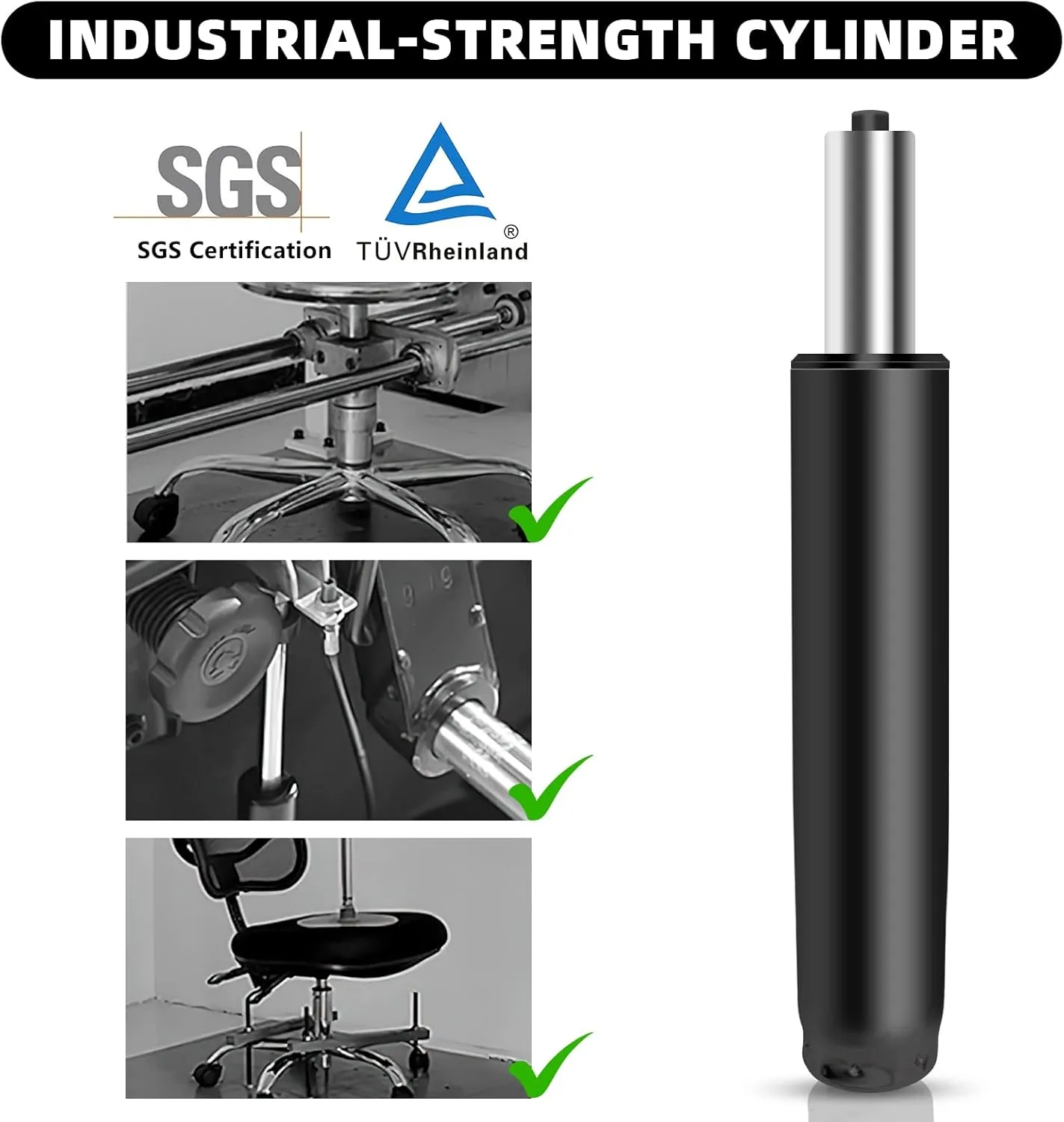 Omyoffice Office Chair Cylinder Replacement,Heavy-Duty Highest End Class 4 Hydraulic Pneumatic Piston, Universal Size Fits Most Chairs